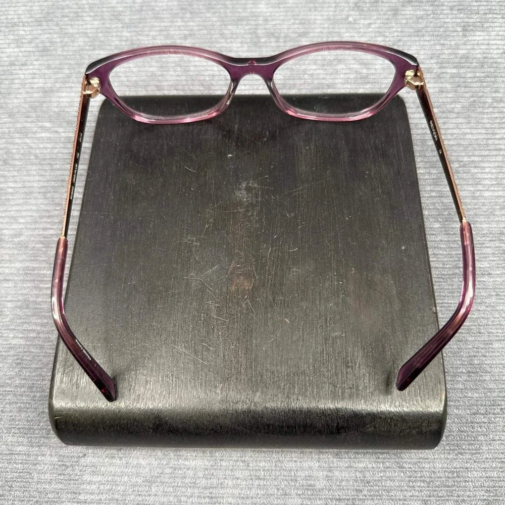 Revlon RV5042 Plum Purple Cat Eye Y2k Eyeglasses Frames Rose Gold Textured 52mm